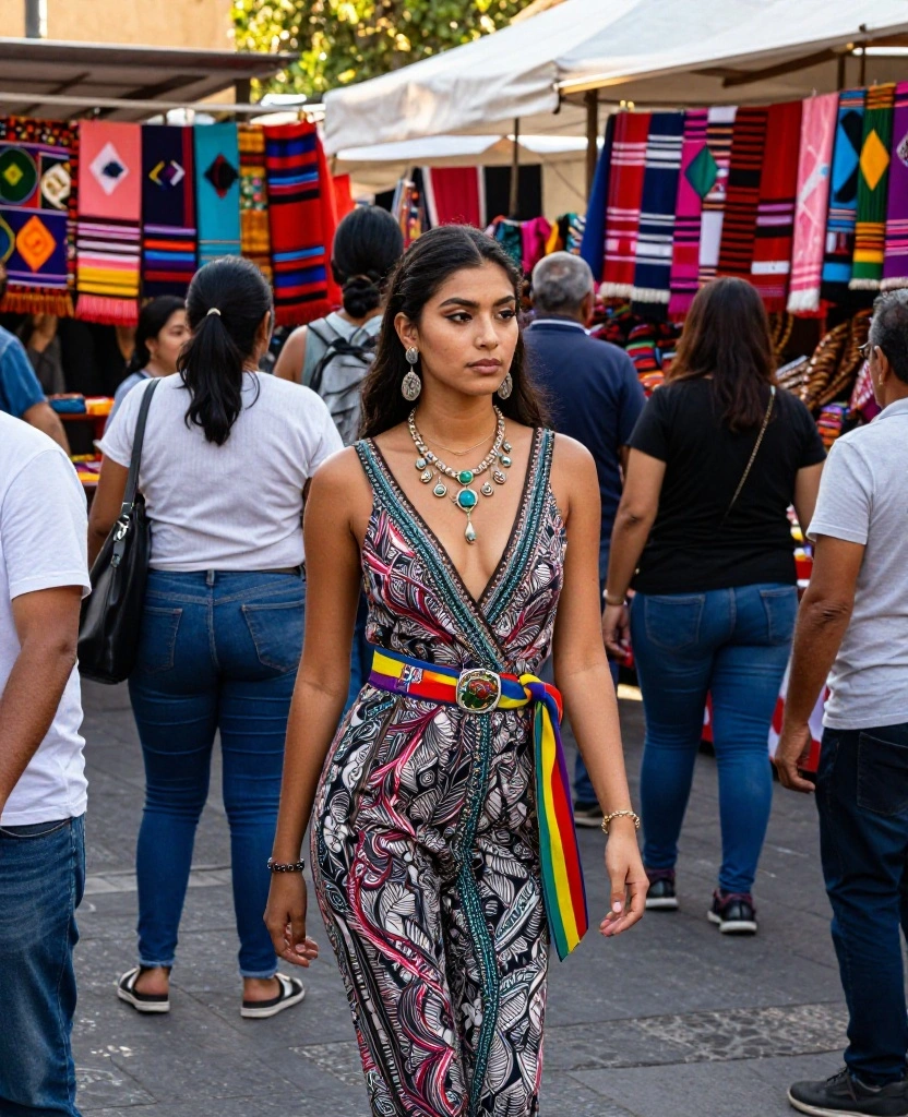 Discover 12 Outfit Ideas for Mexico in October (Perfect for Exploring Cultural Hotspots!) 8 What to Wear in Mexico in October Discover 12 Outfit Ideas for Mexico in October (Perfect for Exploring Cultural Hotspots!) - 2. Stylish Jumpsuit with Artisan Accessories 1