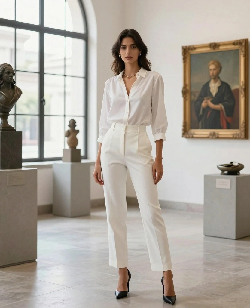 Discover 12 Outfit Ideas for Mexico in October (Perfect for Exploring Cultural Hotspots!) 22 What to Wear in Mexico in October Discover 12 Outfit Ideas for Mexico in October (Perfect for Exploring Cultural Hotspots!) - 4. Classic White Blouse and Tailored Pants 1