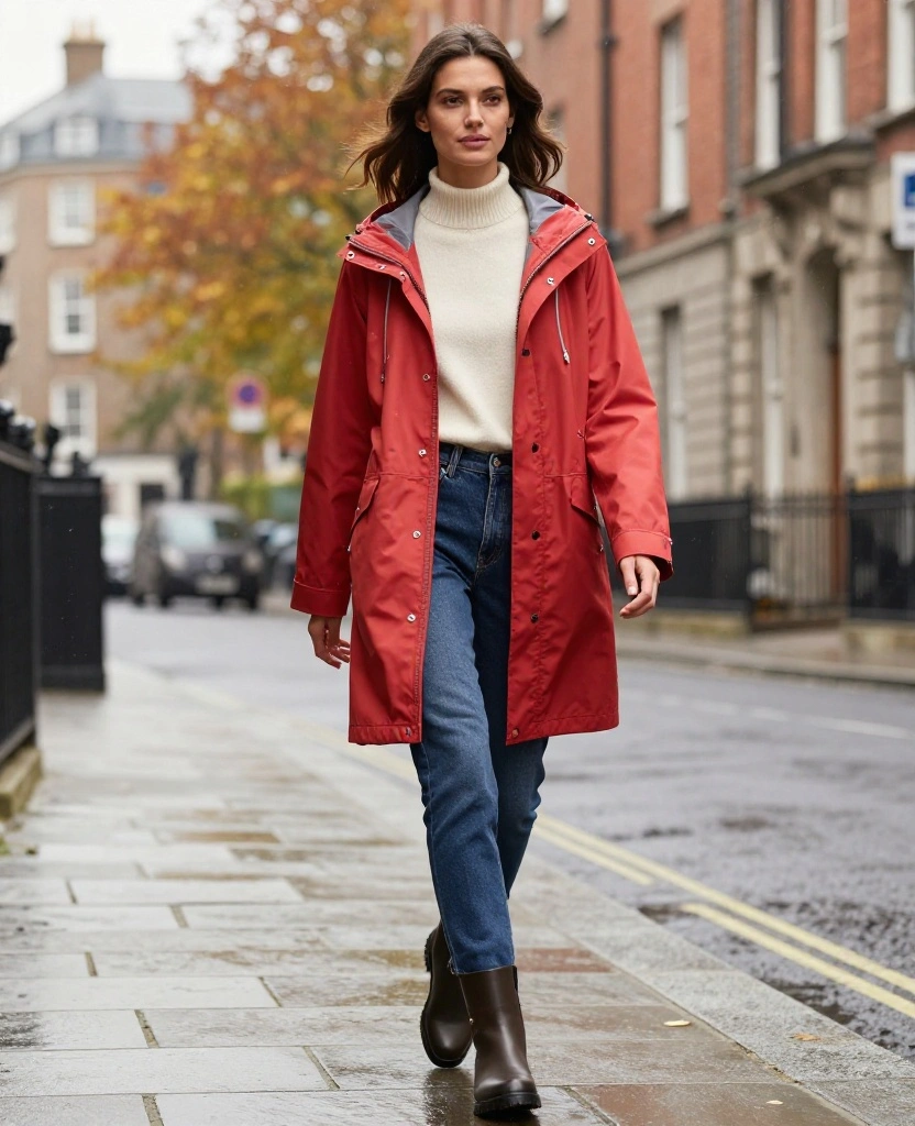 Dress Like a Local: 12 Must-Have Outfits for Dublin in September! 22 What to Wear in Dublin in September Dress Like a Local: 12 Must-Have Outfits for Dublin in September! - 4. Chic Raincoat Over Casual Wear 1