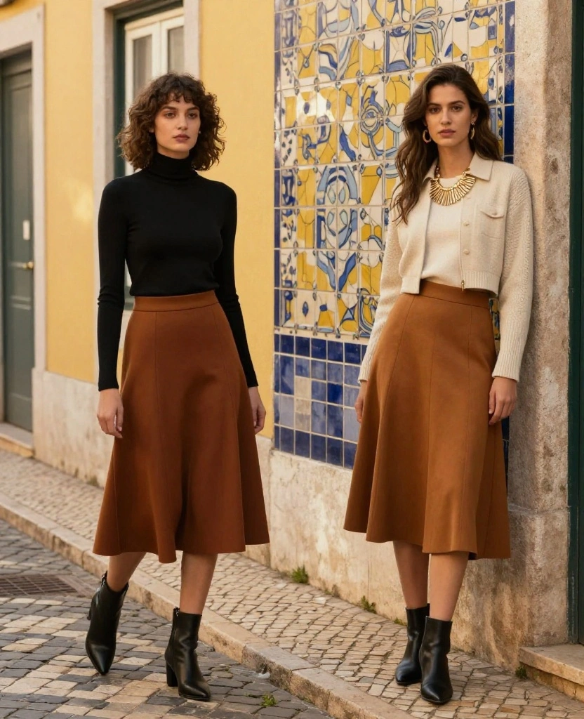 How to Pack for Lisbon in December: 12 Outfits You Can't Miss! 22 What to Wear in Lisbon in December How to Pack for Lisbon in December: 12 Outfits You Can't Miss! - 4. Versatile Midi Skirt 1