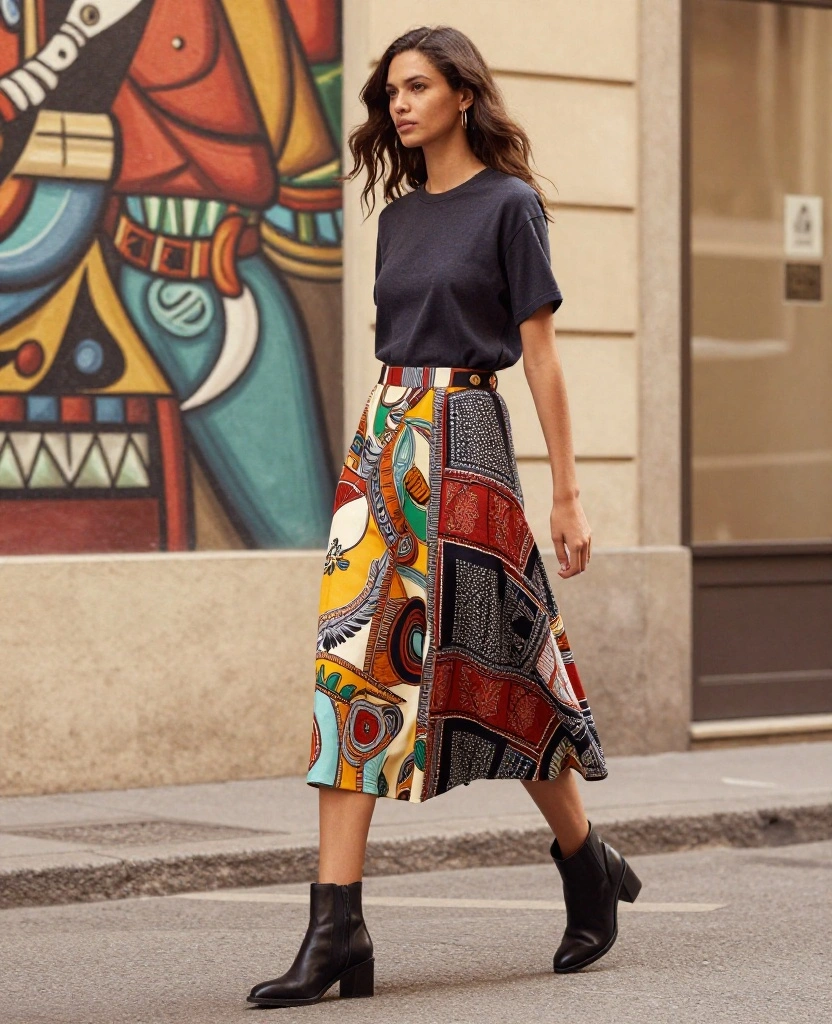 12 Chic Fall Outfits for Milan in October That Will Turn Heads Everywhere! 82 what to wear in Milan in October 12 Chic Fall Outfits for Milan in October That Will Turn Heads Everywhere! - 12. Statement Skirt with Casual Top 1