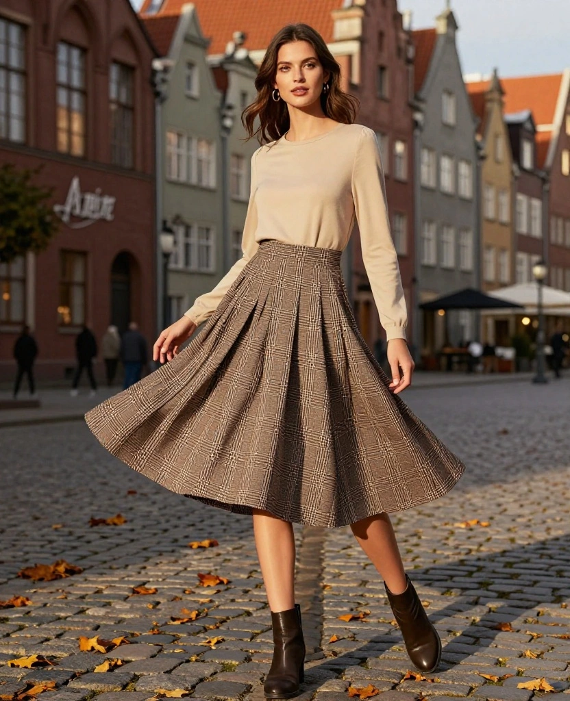 12 Fall Fashion Essentials for Your Gdańsk Adventure (You’ll Love #3!) 29 what to wear in Gdańsk in October 12 Fall Fashion Essentials for Your Gdańsk Adventure (You’ll Love #3!) - 5. Chic Midi Skirts 1