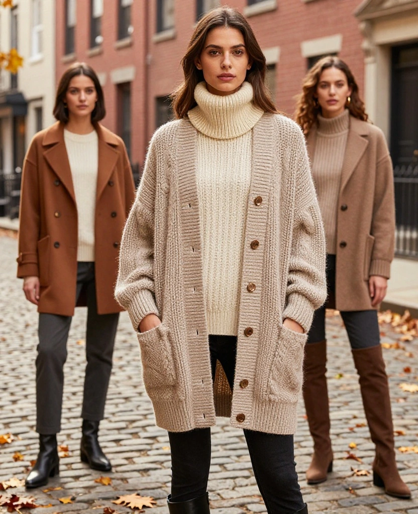 12 Must-Have Philadelphia Outfits for November That Are Both Chic and Cozy! 1 what to wear in Philadelphia in November 12 Must-Have Philadelphia Outfits for November That Are Both Chic and Cozy! - 1. Cozy Cardigans Over Chunky Sweaters 1