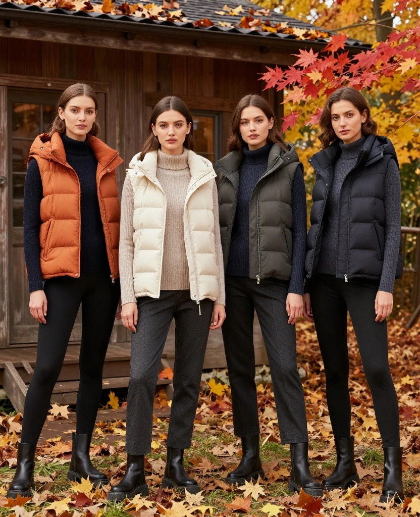 12 Must-Have Philadelphia Outfits for November That Are Both Chic and Cozy! 15 what to wear in Philadelphia in November 12 Must-Have Philadelphia Outfits for November That Are Both Chic and Cozy! - 3. Puffer Vests Over Long-Sleeve Tops 1