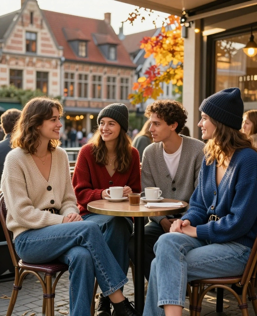 12 Trendy Fall Looks for Your Ghent Adventure This October! 15 what to wear in Ghent in October 12 Trendy Fall Looks for Your Ghent Adventure This October! - 3. Cozy Cardigans and Denim 1