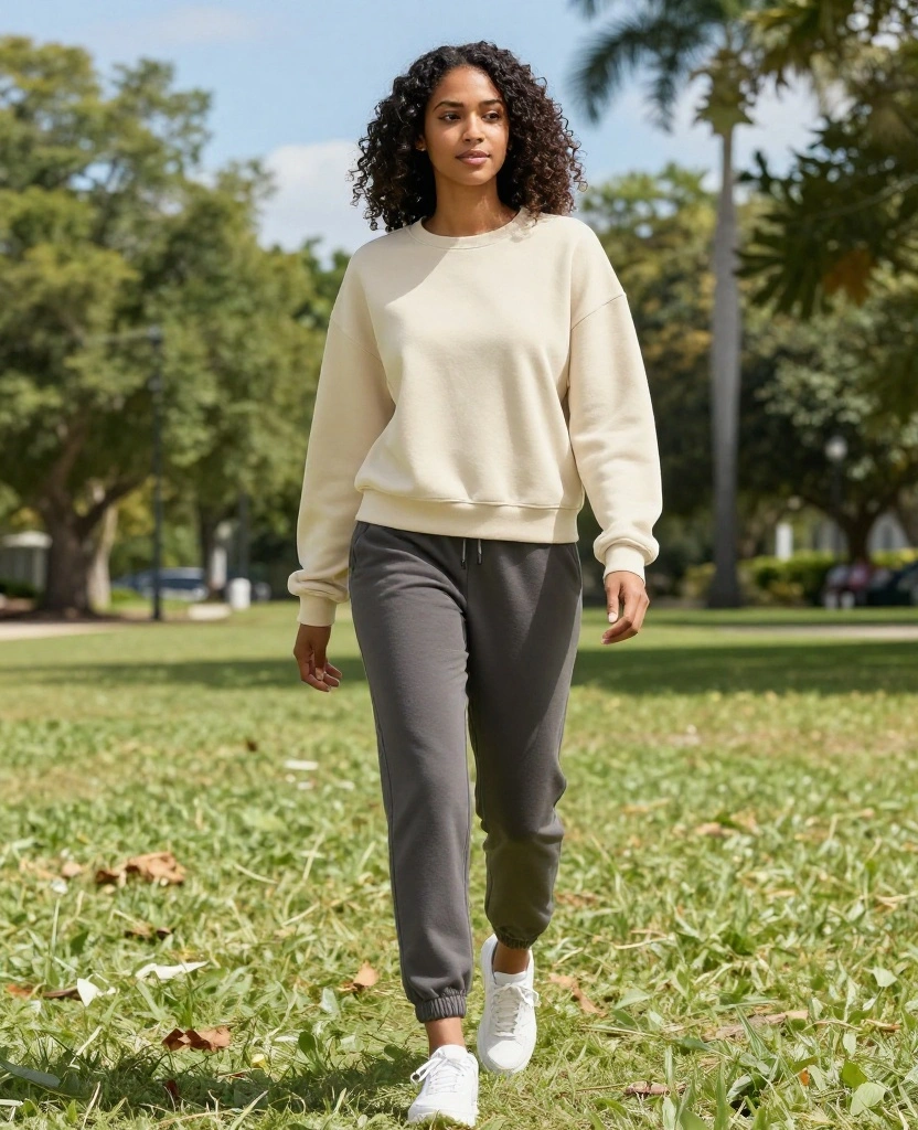 13 Effortless Outfits for a November Day in Fort Lauderdale 89 what to wear in Fort Lauderdale in November 13 Effortless Outfits for a November Day in Fort Lauderdale - 13. Trendy Sweatshirt with Joggers 1