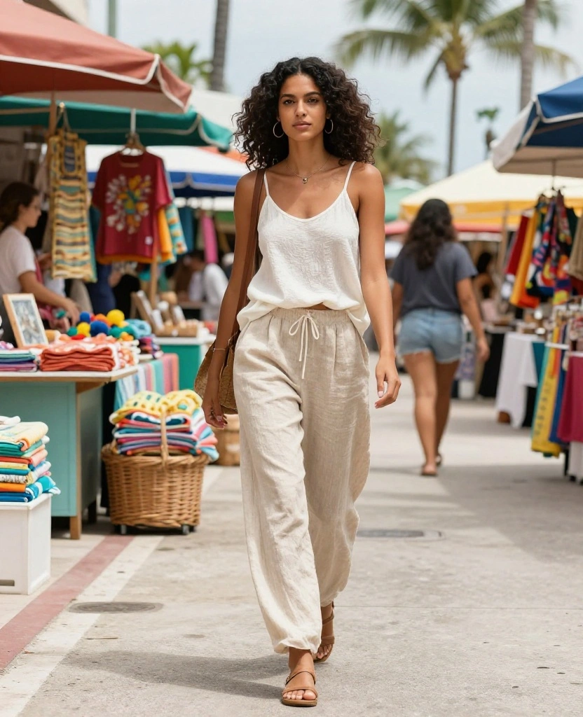 13 Effortless Outfits for a November Day in Fort Lauderdale 45 what to wear in Fort Lauderdale in November 13 Effortless Outfits for a November Day in Fort Lauderdale - 7. Lightweight Linen Pants with a Breezy Top 1