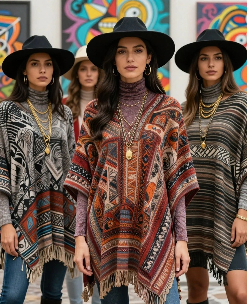 13 Must-Have Outfits for Exploring Hamburg in October (You’ll Love #7!) 66 what to wear in Hamburg in October 13 Must-Have Outfits for Exploring Hamburg in October (You’ll Love #7!) - 10. Artsy Layered Poncho 1