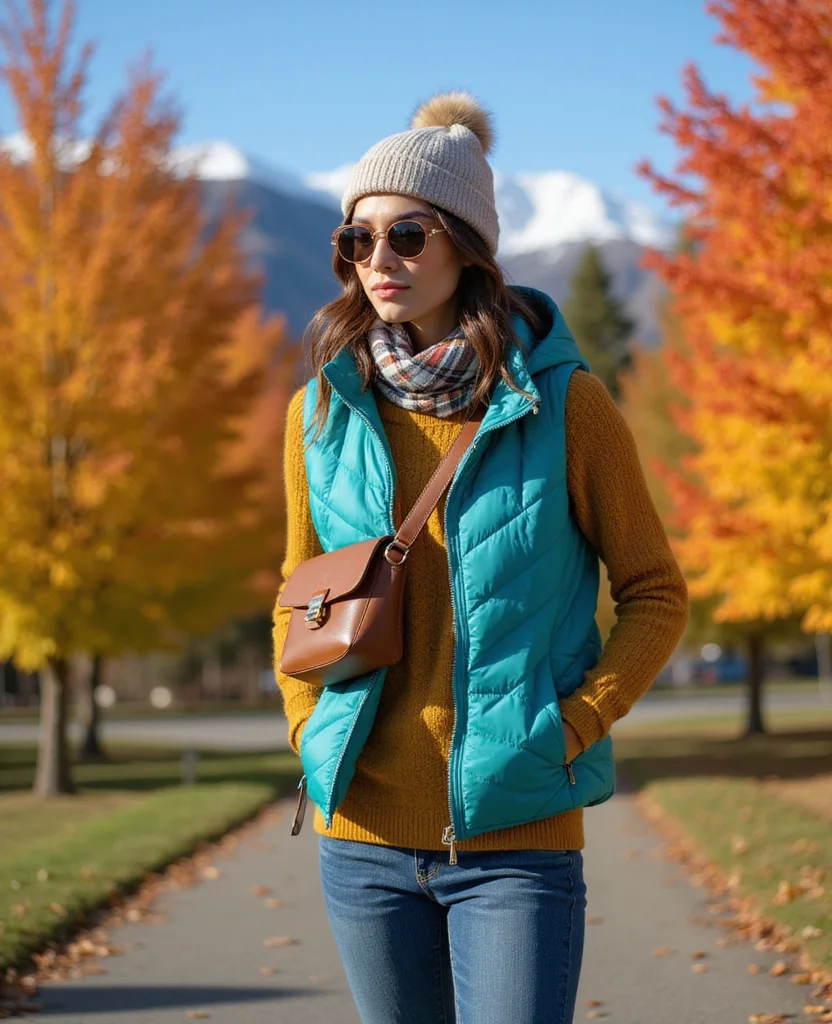 13 Travel Outfits for Anchorage in October That Will Keep You Comfy While Exploring! 29 What to Wear in Anchorage in October 13 Travel Outfits for Anchorage in October That Will Keep You Comfy While Exploring! - 5. Sporty Chic: Puffer Vests for a Trendy Edge 1