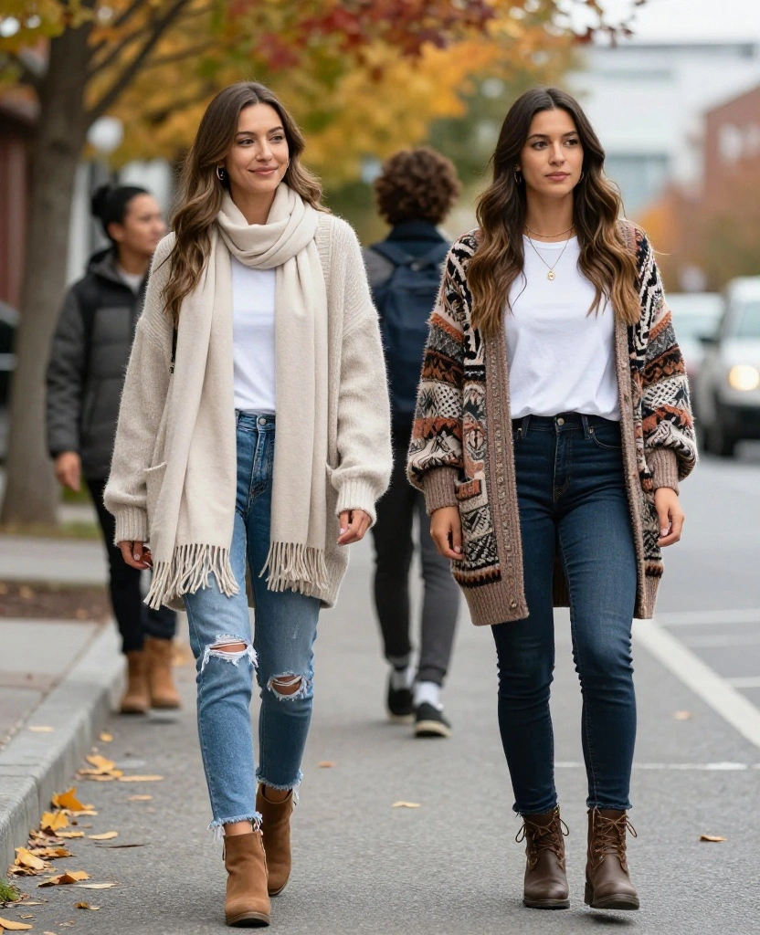 13 Travel Outfits for Anchorage in October That Will Keep You Comfy While Exploring! 36 What to Wear in Anchorage in October 13 Travel Outfits for Anchorage in October That Will Keep You Comfy While Exploring! - 6. Boho Vibes: Oversized Cardigans 1
