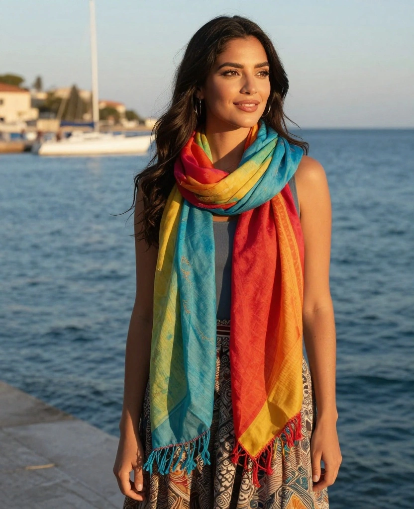 14 Chic Travel Outfits for Split in October (Perfect for Every Occasion!) 82 what to wear in Split in October 14 Chic Travel Outfits for Split in October (Perfect for Every Occasion!) - 12. Colorful Scarf and Layered Outfits 1