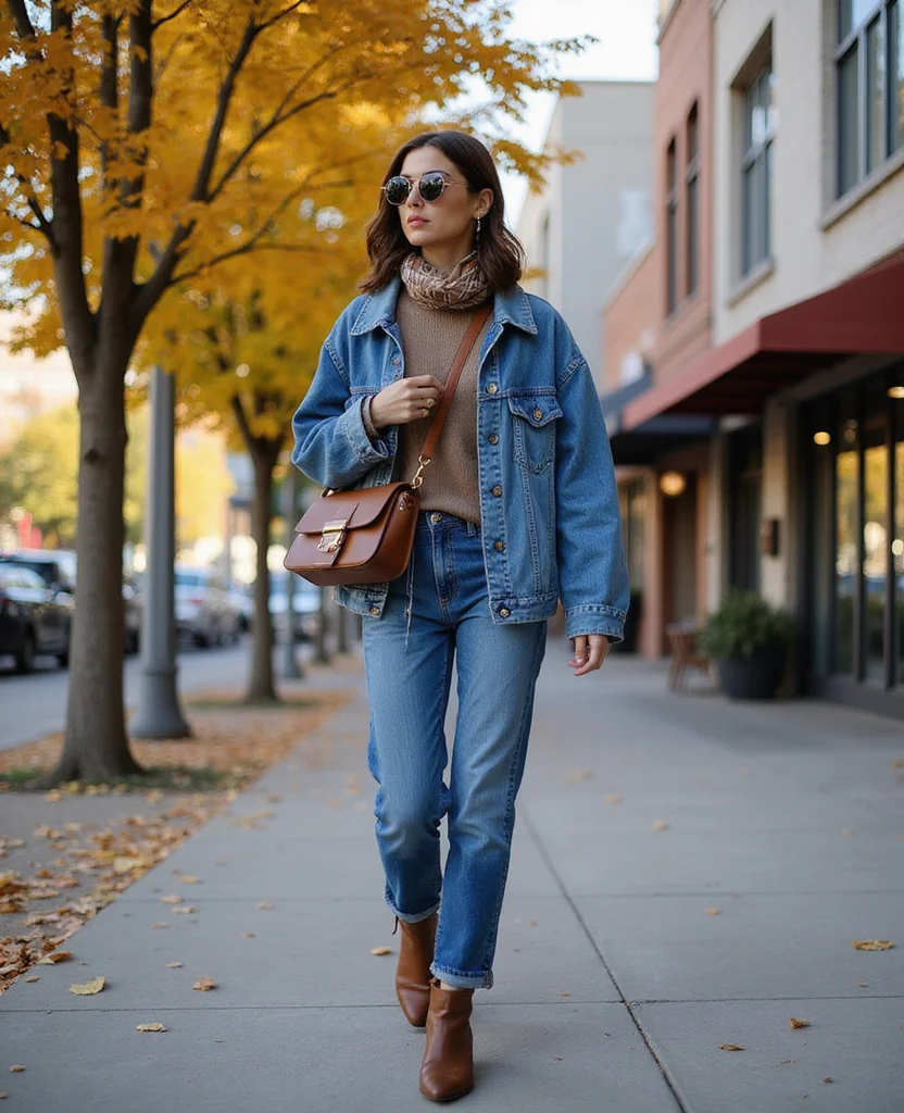 14 Layering Hacks for Houston's October Weather That Will Keep You Stylish! 8 What to Wear in Houston in October 14 Layering Hacks for Houston's October Weather That Will Keep You Stylish! - 2. The Classic Denim Jacket 1
