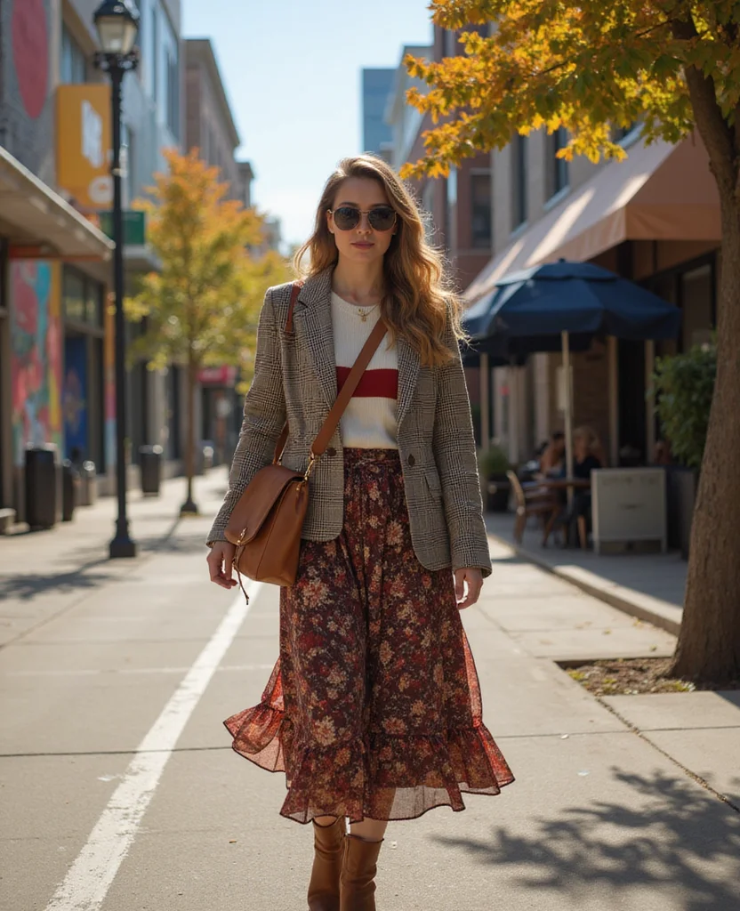 14 Layering Hacks for Houston's October Weather That Will Keep You Stylish! 22 What to Wear in Houston in October 14 Layering Hacks for Houston's October Weather That Will Keep You Stylish! - 4. Mixing Patterns for a Bold Look 1