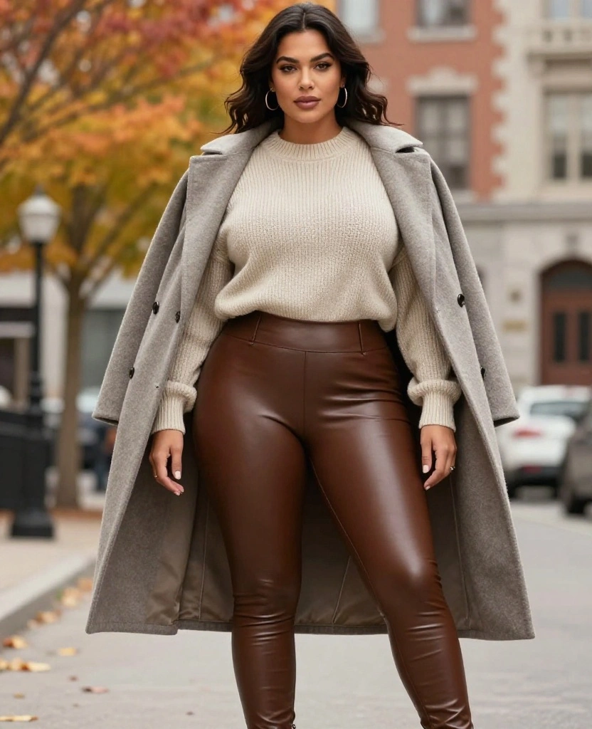 14 Trendy Outfits to Rock in Québec City This October (You’ll Love #6!) 55 What to Wear in Québec City in October 14 Trendy Outfits to Rock in Québec City This October (You’ll Love #6!) - 9. Luxe Leather Leggings 1