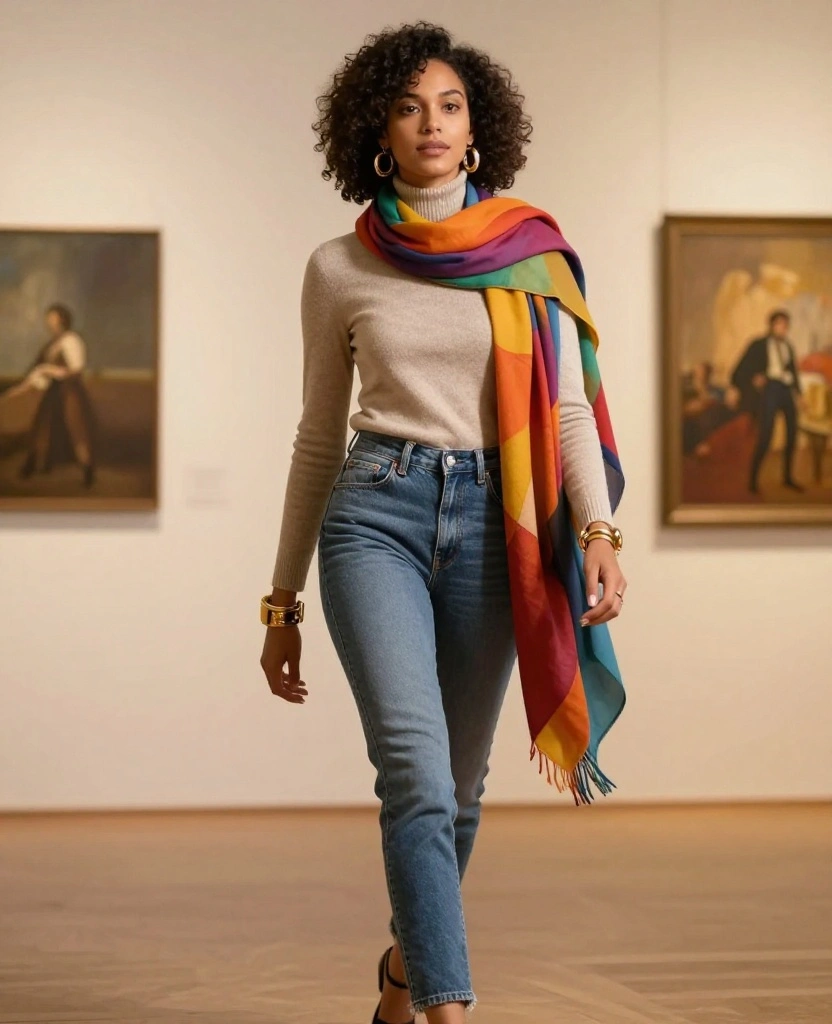 15 Chic Layering Ideas for Your Kraków Trip This October (Don't Miss #9!) 71 what to wear in Kraków in October 15 Chic Layering Ideas for Your Kraków Trip This October (Don't Miss #9!) - 11. Bold Accessories with Minimal Layers 1
