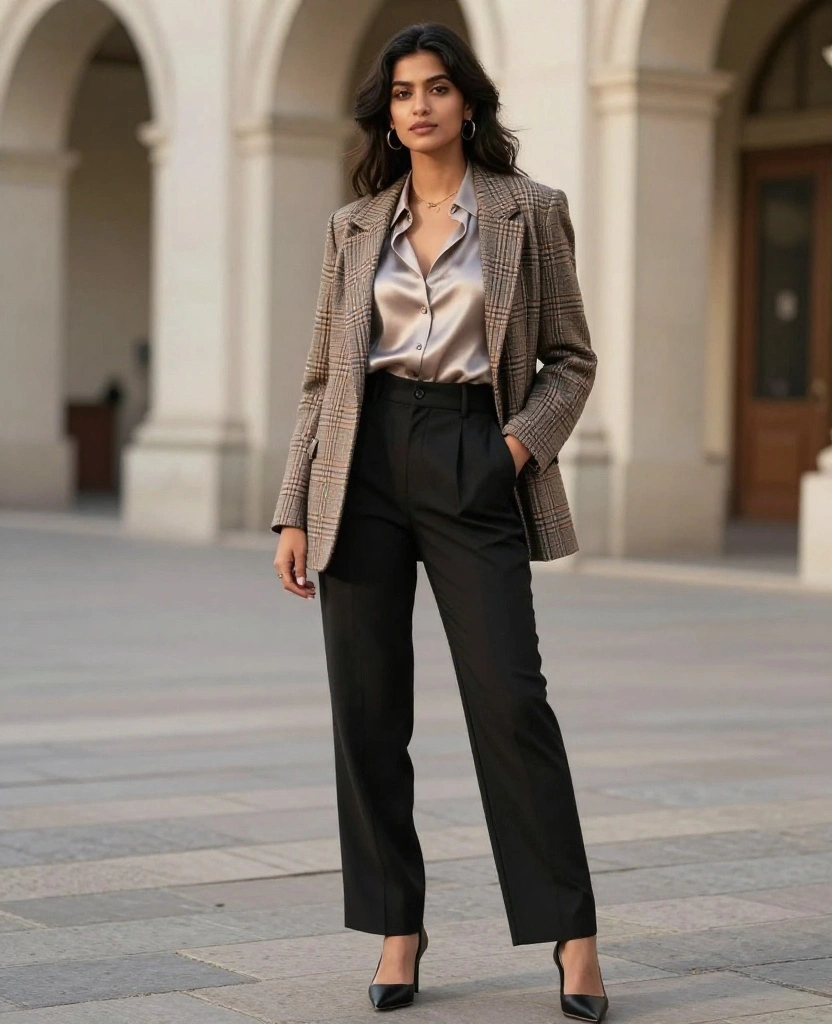 15 Chic Layering Ideas for Your Kraków Trip This October (Don't Miss #9!) 15 what to wear in Kraków in October 15 Chic Layering Ideas for Your Kraków Trip This October (Don't Miss #9!) - 3. Chic Blazers with Layered Tops 1