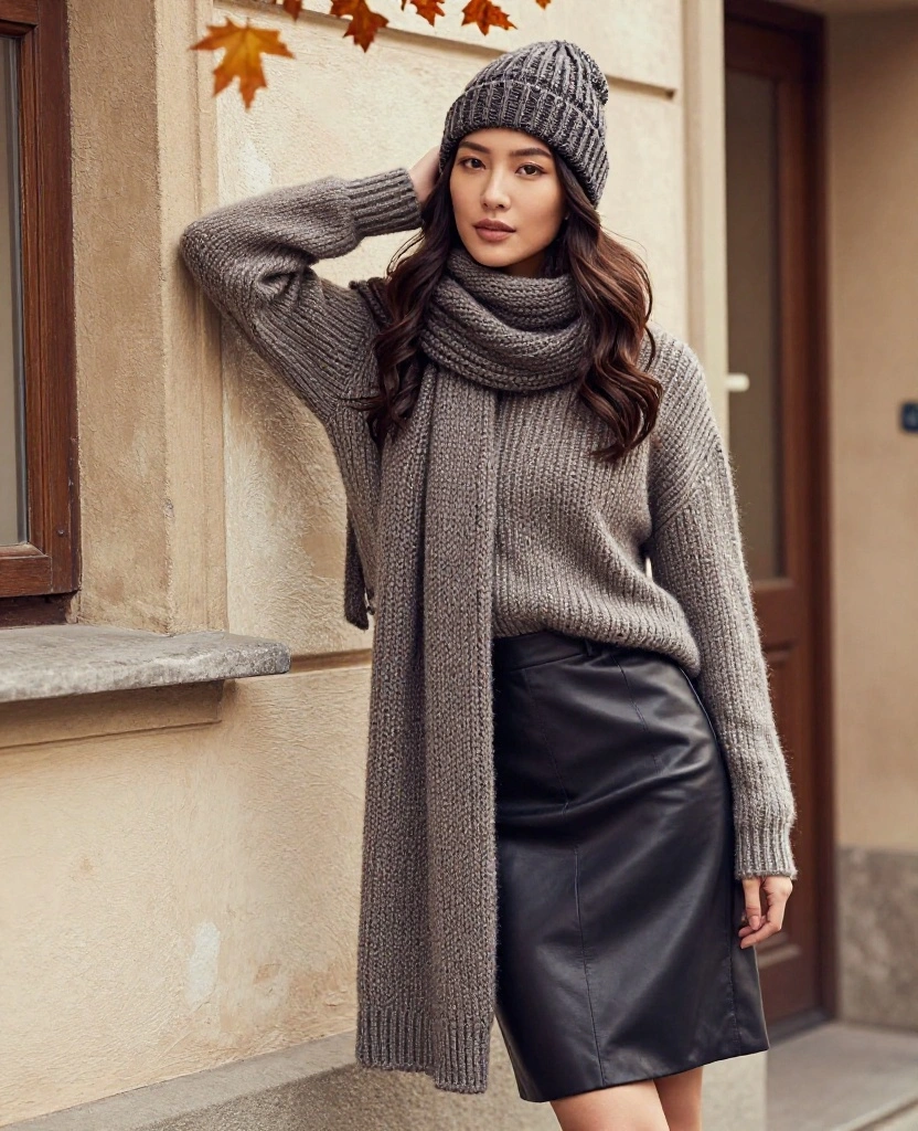 15 Chic Layering Ideas for Your Kraków Trip This October (Don't Miss #9!) 57 what to wear in Kraków in October 15 Chic Layering Ideas for Your Kraków Trip This October (Don't Miss #9!) - 9. Textured Layers with Knitted Accessories 1