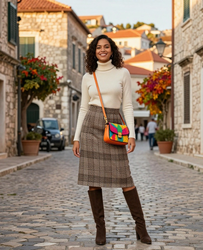 15 Chic Looks to Rock in Kotor This October (Especially #8!) 20 what to wear in Kotor in October 15 Chic Looks to Rock in Kotor This October (Especially #8!) - 4. Playful Patterns with Skirts 1