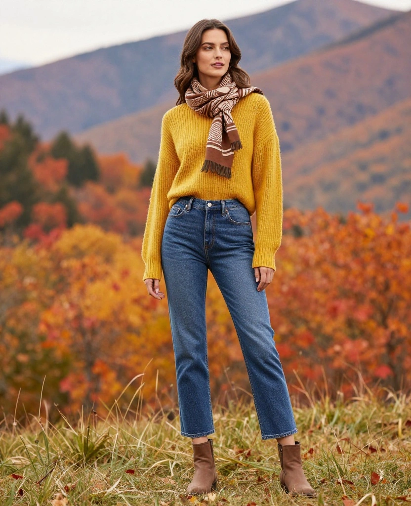 15 Cozy Layering Ideas for a Perfect Jasper October Adventure (Don't Miss #4!) 1 What to Wear in Jasper in October 15 Cozy Layering Ideas for a Perfect Jasper October Adventure (Don't Miss #4!) - 1. Chunky Knit Sweaters with Denim 1