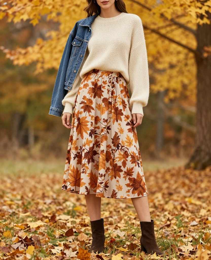 15 Cozy Layering Ideas for a Perfect Jasper October Adventure (Don't Miss #4!) 36 What to Wear in Jasper in October 15 Cozy Layering Ideas for a Perfect Jasper October Adventure (Don't Miss #4!) - 6. Layered Midi Skirts with Knit Tops 1