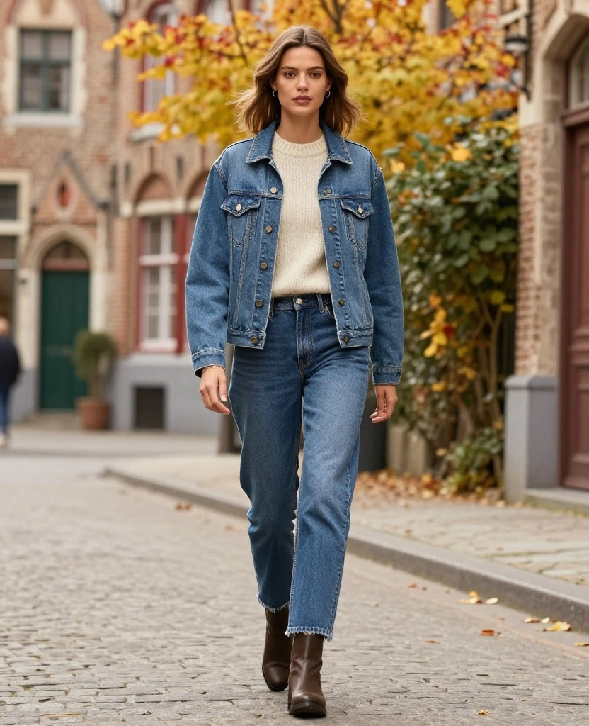 15 Fabulous Fall Outfits for Bruges You Need to Try This October! 66 what to wear in Bruges in October 15 Fabulous Fall Outfits for Bruges You Need to Try This October! - 10. Denim Jacket Layering 1