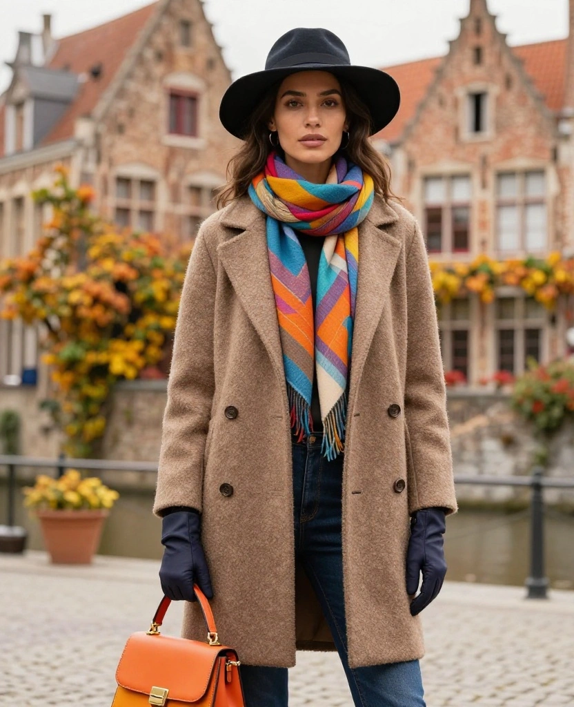15 Fabulous Fall Outfits for Bruges You Need to Try This October! 100 what to wear in Bruges in October 15 Fabulous Fall Outfits for Bruges You Need to Try This October! - 15. Colorful Scarves and Accessories 1