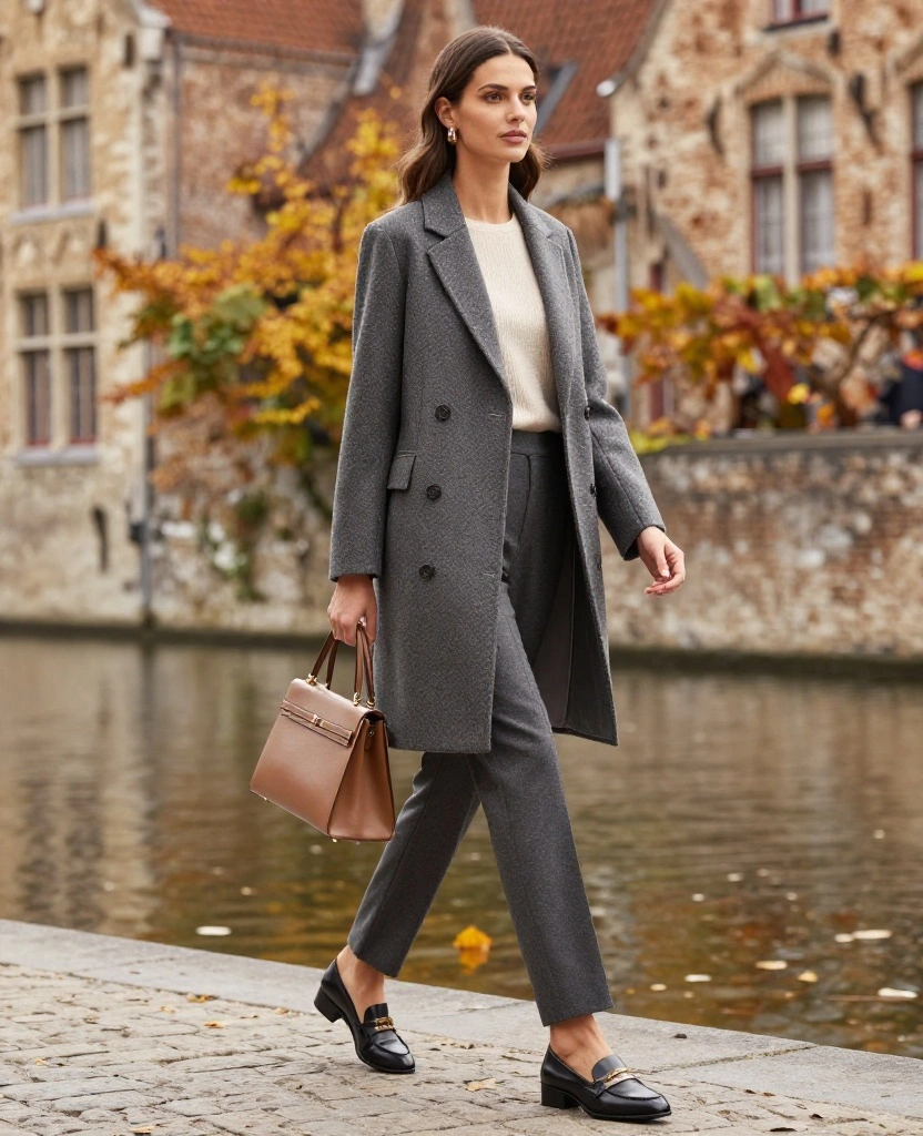 15 Fabulous Fall Outfits for Bruges You Need to Try This October! 59 what to wear in Bruges in October 15 Fabulous Fall Outfits for Bruges You Need to Try This October! - 9. Tailored Pants and Statement Coats 1