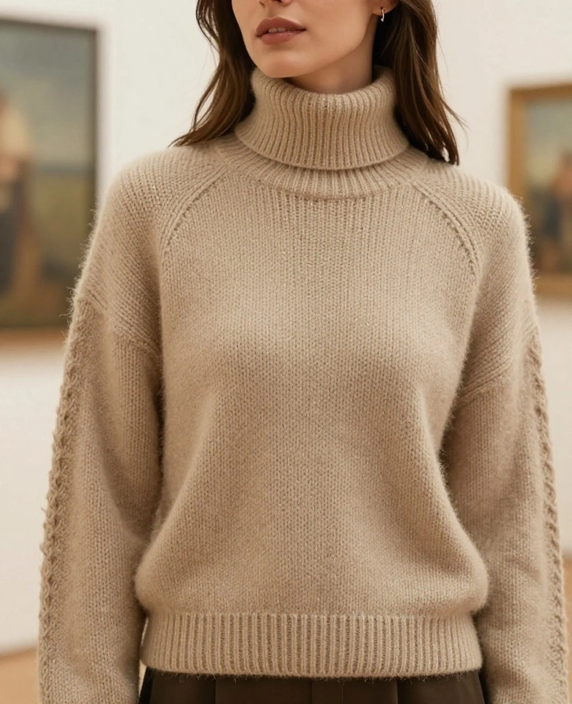 15 Must-Have Autumn Looks for Frankfurt That Are Perfect for Layering! 80 what to wear in Frankfurt in October 15 Must-Have Autumn Looks for Frankfurt That Are Perfect for Layering! - 12. Layered Knitwear: Textured Mix and Match 1