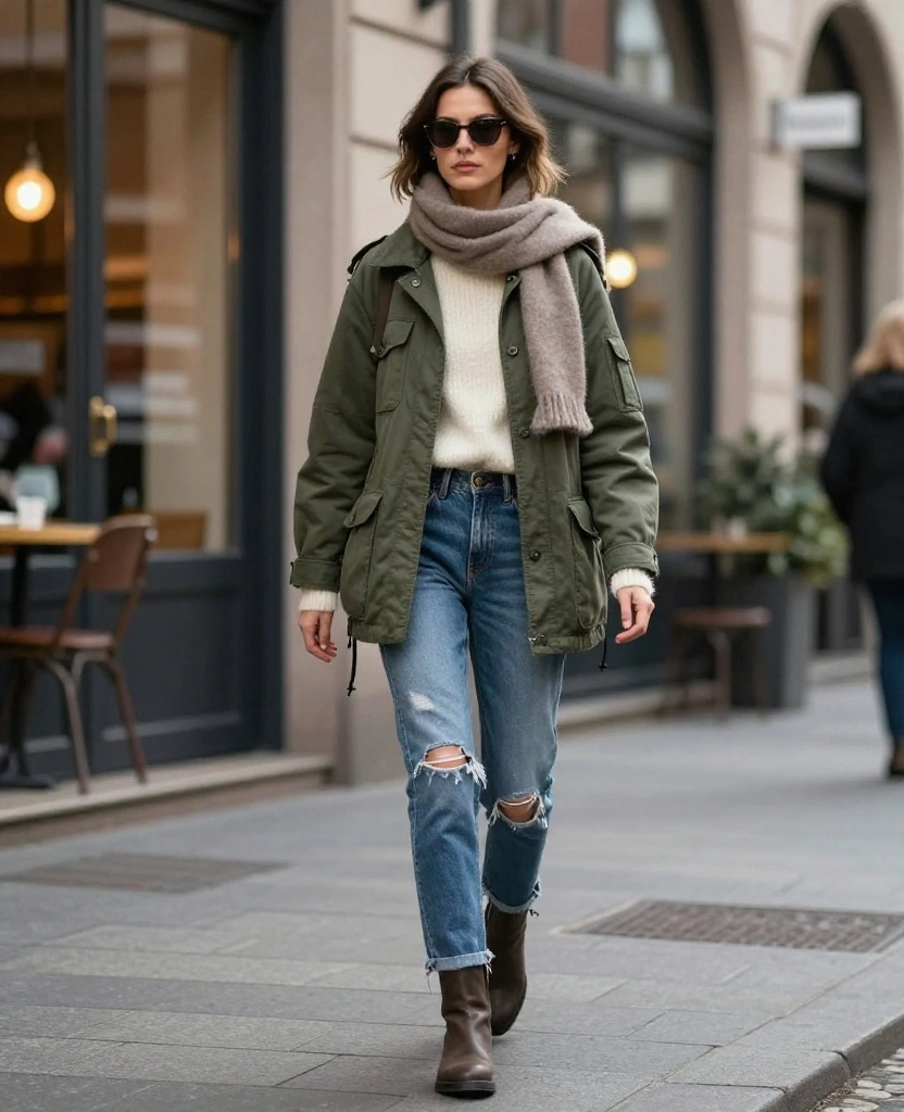 15 Must-Have Autumn Looks for Frankfurt That Are Perfect for Layering! 8 what to wear in Frankfurt in October 15 Must-Have Autumn Looks for Frankfurt That Are Perfect for Layering! - 2. Layered Outerwear: The Utility Jacket 1