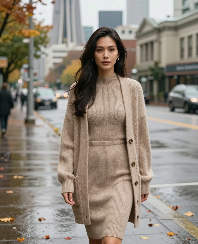 15 Seattle November Outfits That Are Stylish, Warm, and Totally Rain-Ready! 80 what to wear in Seattle in November 15 Seattle November Outfits That Are Stylish, Warm, and Totally Rain-Ready! - 12. Midi Dresses with a Cozy Twist 1