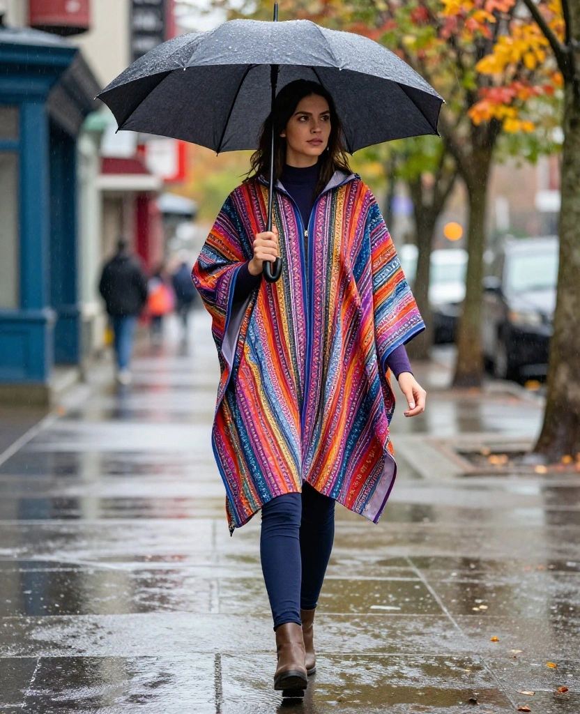 15 Seattle November Outfits That Are Stylish, Warm, and Totally Rain-Ready! 88 what to wear in Seattle in November 15 Seattle November Outfits That Are Stylish, Warm, and Totally Rain-Ready! - 13. Fashion-Forward Rain Ponchos 1