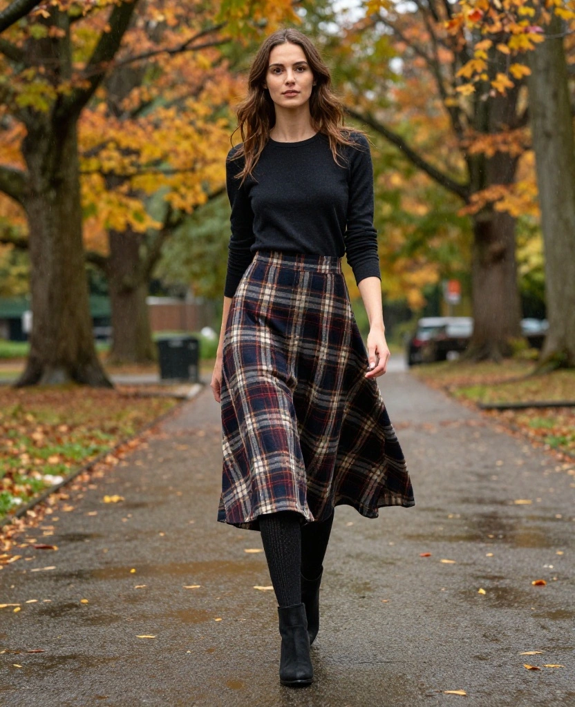 15 Seattle November Outfits That Are Stylish, Warm, and Totally Rain-Ready! 22 what to wear in Seattle in November 15 Seattle November Outfits That Are Stylish, Warm, and Totally Rain-Ready! - 4. Textured Tights and Skirts 1
