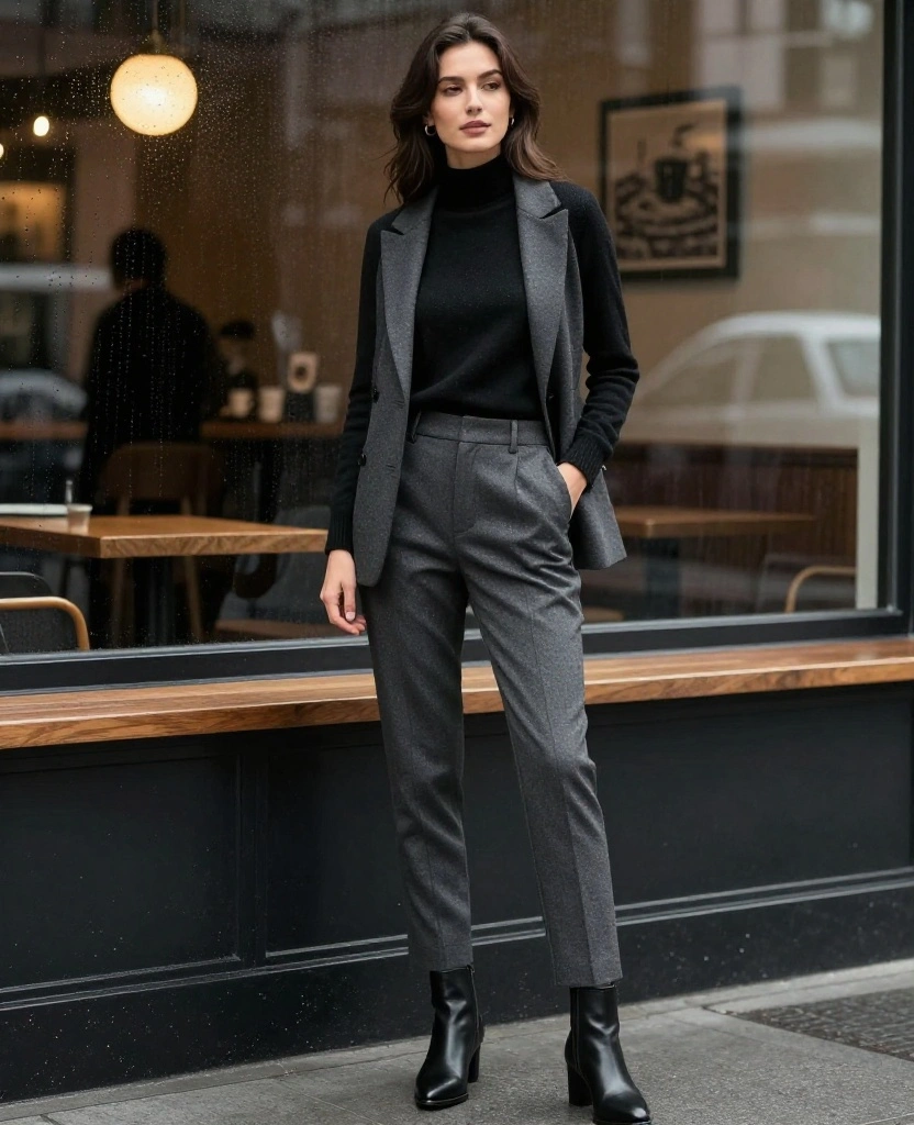 15 Seattle November Outfits That Are Stylish, Warm, and Totally Rain-Ready! 59 what to wear in Seattle in November 15 Seattle November Outfits That Are Stylish, Warm, and Totally Rain-Ready! - 9. Tailored Trousers for a Smart Look 1