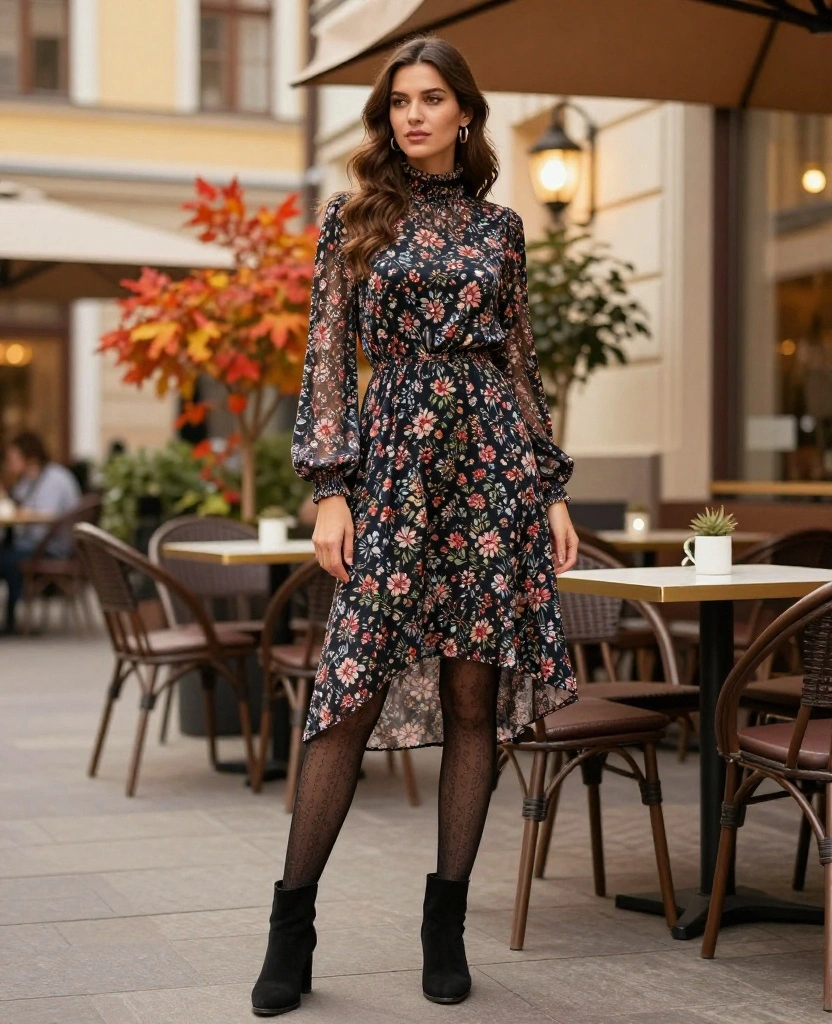 15 Travel Outfit Ideas for Warsaw in October That'll Keep You Cozy and Chic! 8 what to wear in Warsaw in October 15 Travel Outfit Ideas for Warsaw in October That'll Keep You Cozy and Chic! - 2. Stylish Layered Dresses with Tights 1