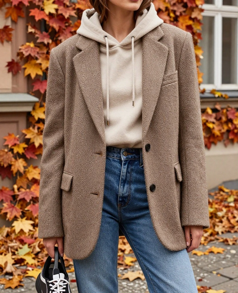 15 Travel Outfit Ideas for Warsaw in October That'll Keep You Cozy and Chic! 15 what to wear in Warsaw in October 15 Travel Outfit Ideas for Warsaw in October That'll Keep You Cozy and Chic! - 3. Trendy Oversized Blazers with a Hoodie 1