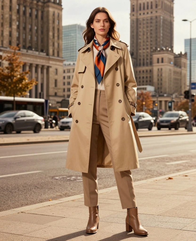 15 Travel Outfit Ideas for Warsaw in October That'll Keep You Cozy and Chic! 36 what to wear in Warsaw in October 15 Travel Outfit Ideas for Warsaw in October That'll Keep You Cozy and Chic! - 6. Classic Trench Coats with Tailored Pants 1