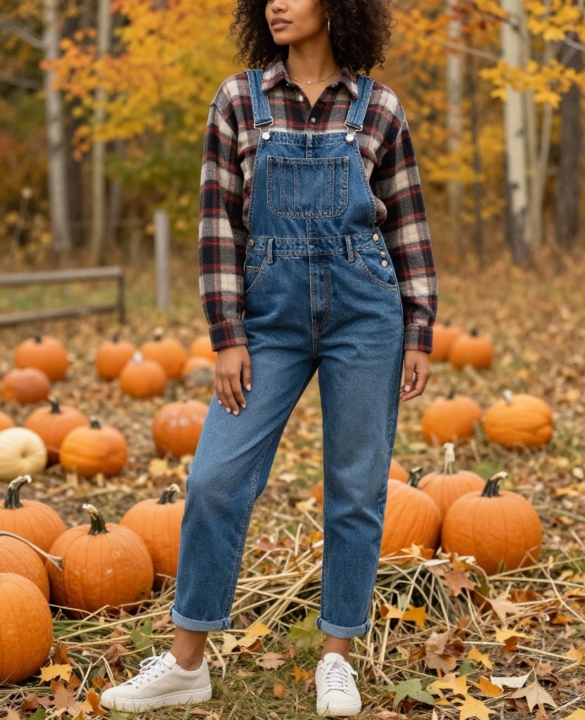 15 Trending Outfits for Your Aspen Adventure in October (You Won't Believe #7!) 22 What to Wear in Aspen in October 15 Trending Outfits for Your Aspen Adventure in October (You Won't Believe #7!) - 4. Flannel Shirt and Overalls 1