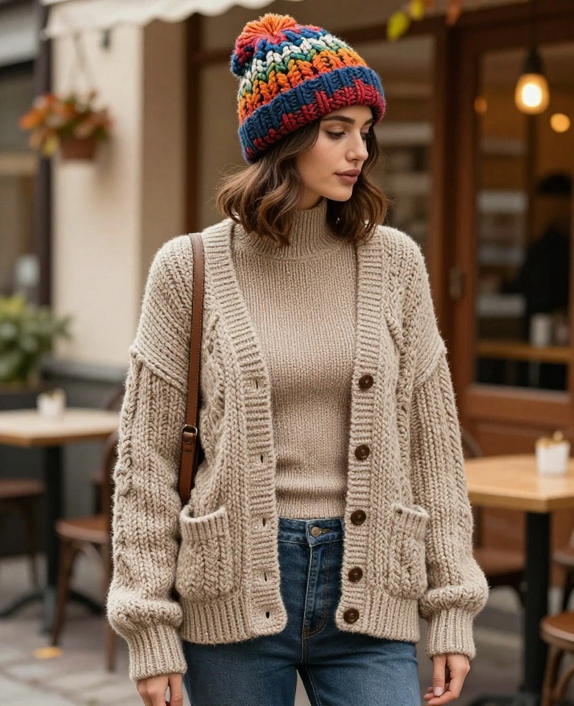 Brave the Gothenburg Weather: 15 Stylish October Looks You Need! 8 what to wear in Gothenburg in October Brave the Gothenburg Weather: 15 Stylish October Looks You Need! - 2. Layered Knitwear 1