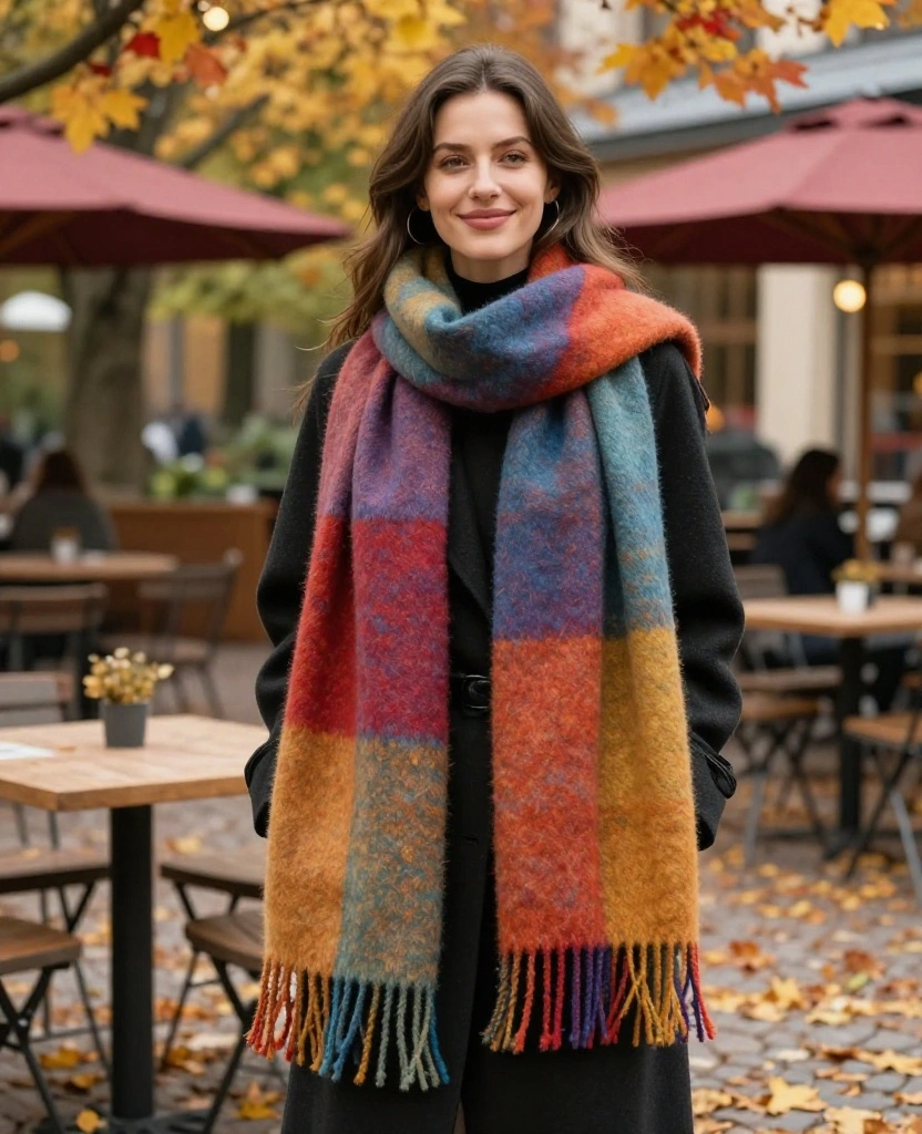 Brave the Gothenburg Weather: 15 Stylish October Looks You Need! 15 what to wear in Gothenburg in October Brave the Gothenburg Weather: 15 Stylish October Looks You Need! - 3. Oversized Scarves 1