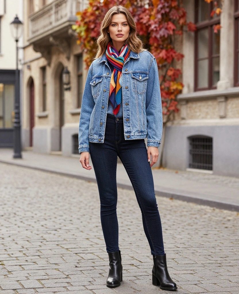 Fall in Love with Brussels: 12 Stylish Outfits for October 22 what to wear in Brussels in October Fall in Love with Brussels: 12 Stylish Outfits for October - 4. Denim-on-Denim for a Trendy Look 1