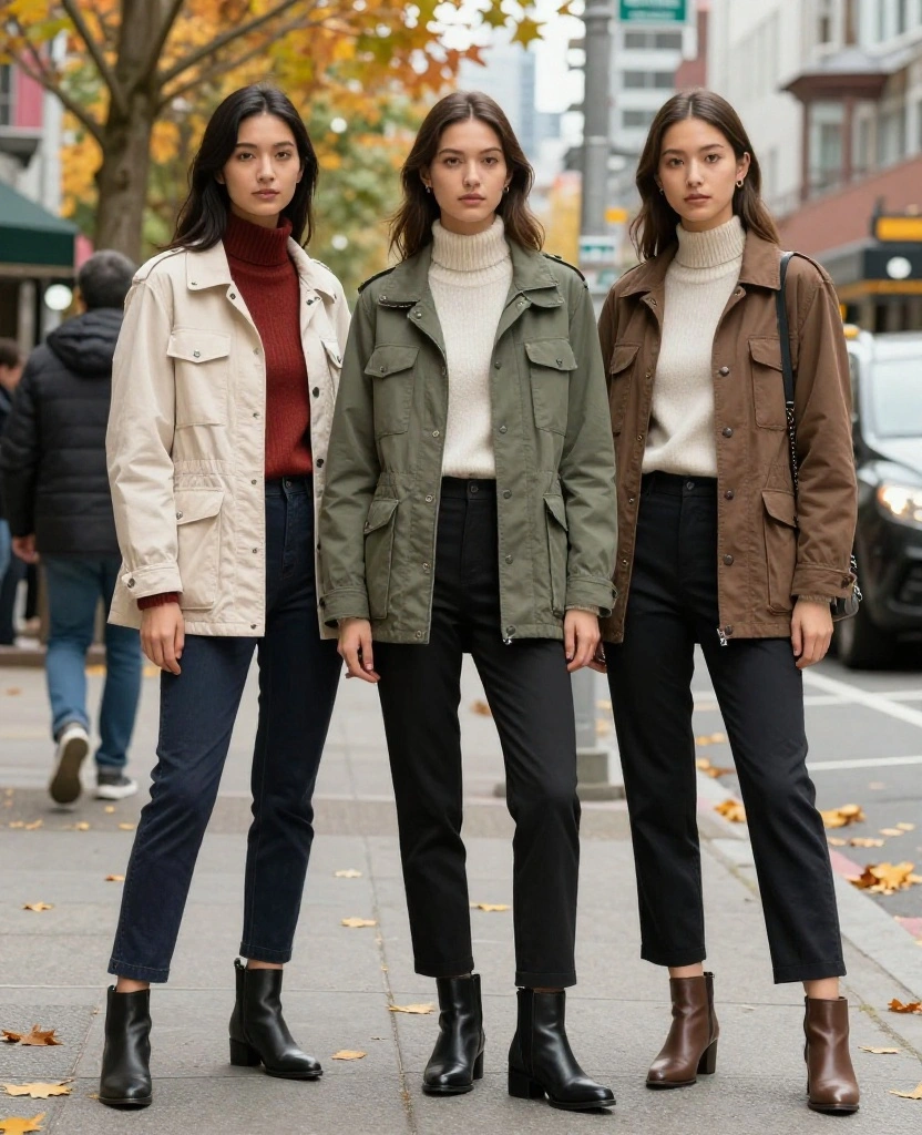 Master the Art of Layering: 13 Vancouver Outfits for October You Need to Try! 15 what to wear in Vancouver in October Master the Art of Layering: 13 Vancouver Outfits for October You Need to Try! - 3. Functional Yet Chic: Utility Jackets 1