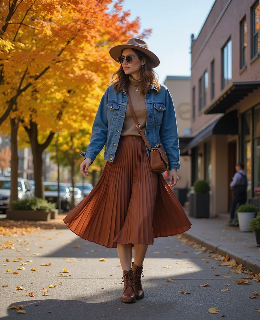 Master the Art of Layering: 13 Vancouver Outfits for October You Need to Try! 41 what to wear in Vancouver in October Master the Art of Layering: 13 Vancouver Outfits for October You Need to Try! - 7. The Versatile Midi Skirt 1