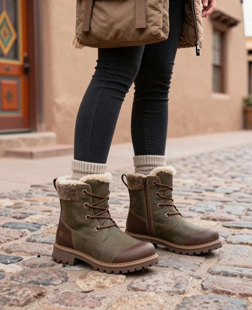11 Best Shoes to Wear in Santa Fe in December (Cute, Comfortable, and Ready for Cobblestones!) 69 What to Wear in Santa Fe in December 11 Best Shoes to Wear in Santa Fe in December (Cute, Comfortable, and Ready for Cobblestones!) - 11. Cozy Shearling-Lined Hiking Boots for Extra Warmth and Grip 1