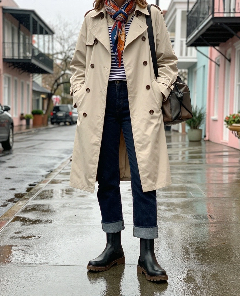 11 Charleston December Weather Outfits That’ll Keep You Dry Without Ruining Your Style 50 What to Wear in Charleston in December 11 Charleston December Weather Outfits That’ll Keep You Dry Without Ruining Your Style - 8. Waterproof Chelsea Boots With a Soft Sweater and Jeans 1