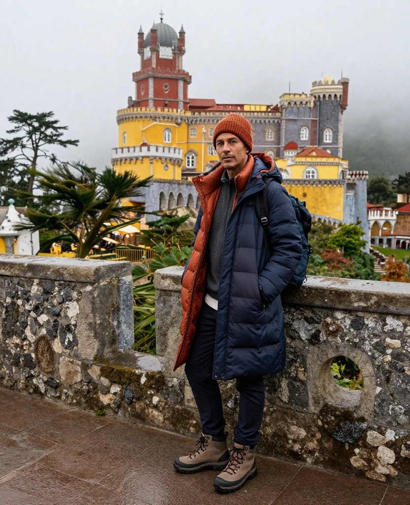 11 Genius Layering Ideas for Sintra in November (Perfect for Chilly Castle Walks!) 30 What to Wear in Sintra in November 11 Genius Layering Ideas for Sintra in November (Perfect for Chilly Castle Walks!) - 8. Keep a Packable Puffer Under Your Waterproof Coat 1