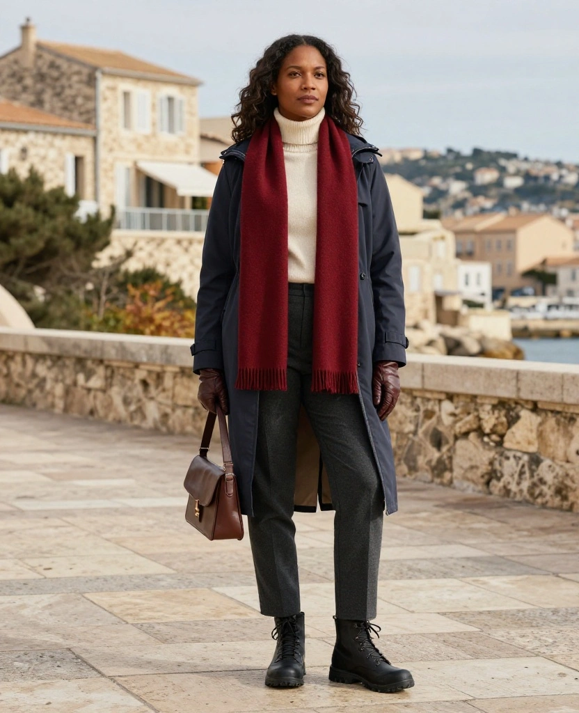 11 Mistral-Proof Outfit Ideas for Marseille in November That Keep the Chill Out 8 What to Wear in Marseille in November 11 Mistral-Proof Outfit Ideas for Marseille in November That Keep the Chill Out - 2. A Wool Coat Under a Lightweight Wind Shell 1