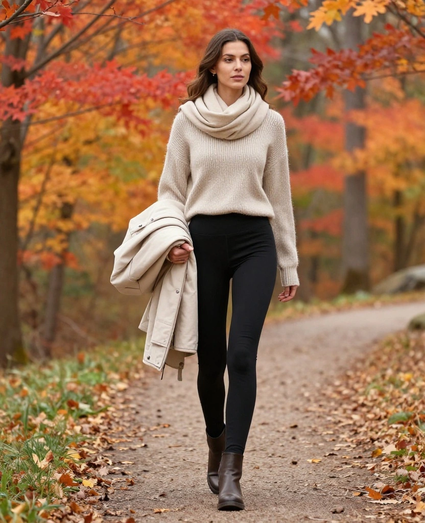 11 Outdoor Outfits for Asheville in November That Are Perfect for Hiking Adventures! 13 What to Wear in Asheville in November 11 Outdoor Outfits for Asheville in November That Are Perfect for Hiking Adventures! - 3. Stylish Leggings with a Tunic 1