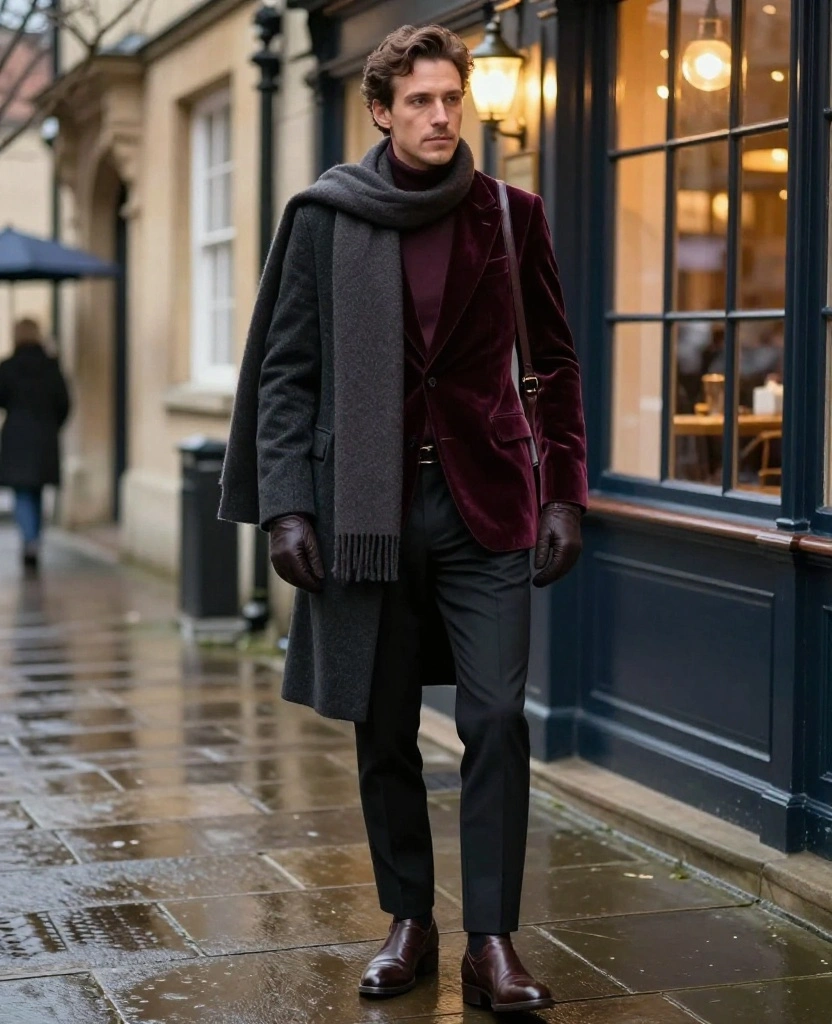11 Oxford Evening Outfits for November That Keep You Warm Without Sacrificing Your Date-Night Style 2 What to Wear in Oxford in November 11 Oxford Evening Outfits for November That Keep You Warm Without Sacrificing Your Date-Night Style - 2. A Velvet Blazer Over a Warm Base Layer 1