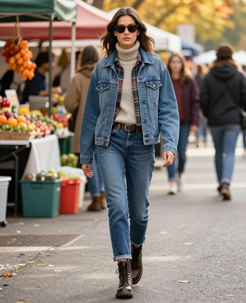 12 Chic November Looks for Milwaukee That'll Keep You Cozy and Stylish! 15 What to Wear in Milwaukee in November 12 Chic November Looks for Milwaukee That'll Keep You Cozy and Stylish! - 3. Layered Textures with a Denim Jacket 1