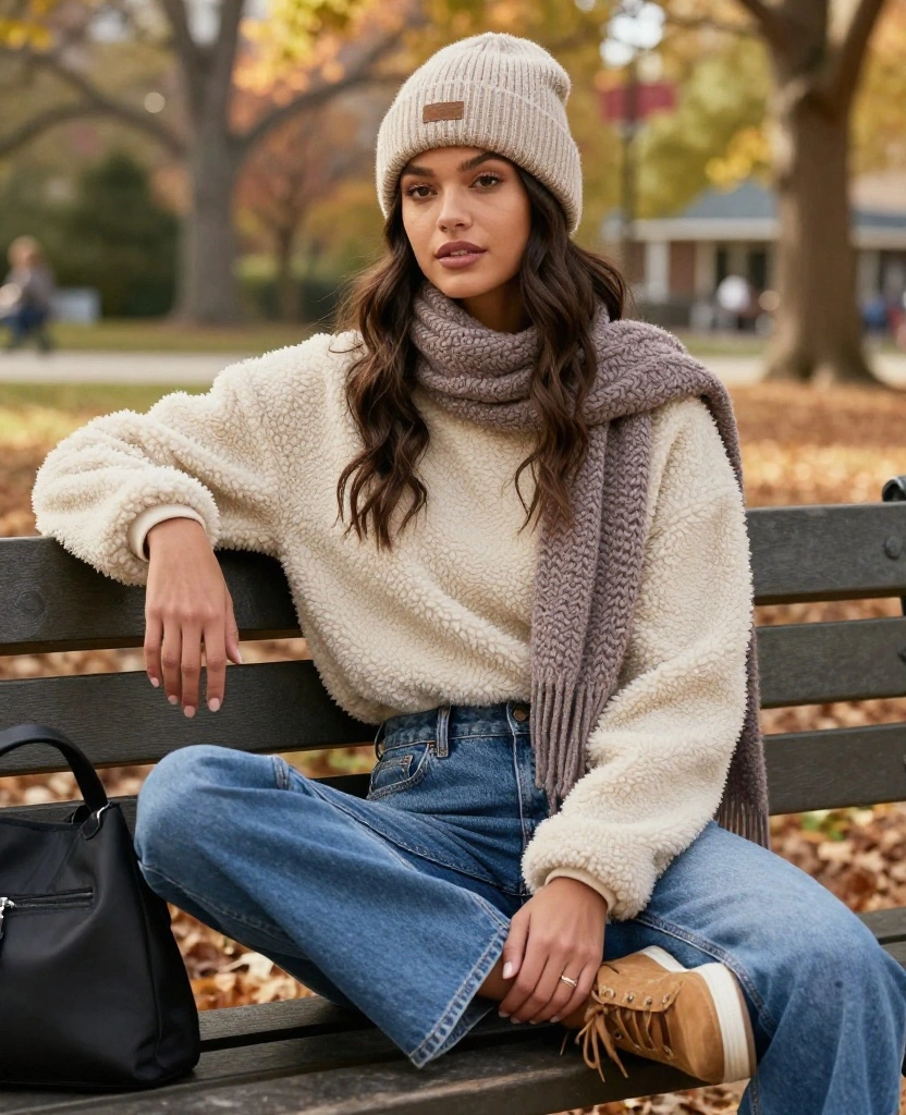12 Chic November Looks for Milwaukee That'll Keep You Cozy and Stylish! 52 What to Wear in Milwaukee in November 12 Chic November Looks for Milwaukee That'll Keep You Cozy and Stylish! - 8. High-Waisted Jeans with Cozy Fleece 1